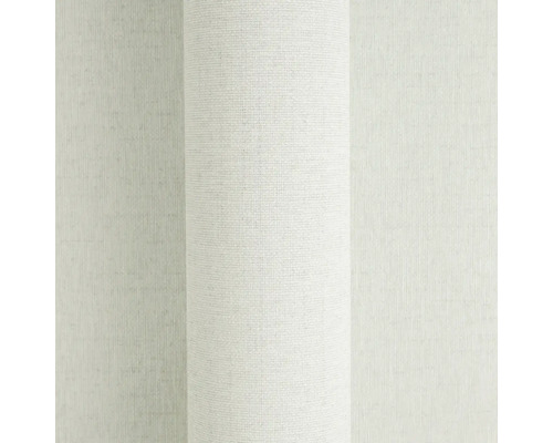 Vliestapete in Creme mit feiner Leinenstruktur.