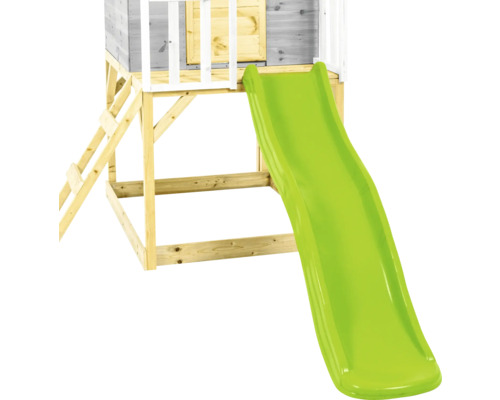 Tour de jeux avec toboggan et échelle en bois