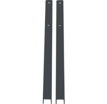 Deux panneaux latéraux gris pour boîtes aux lettres avec trous de fixation.