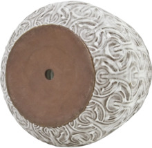 Pot de fleurs avec motif ornemental et trou de drainage