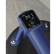 Digitaler Saugheber mit Displayanzeige von 141 Kilogramm und Ein-Aus-Taste.