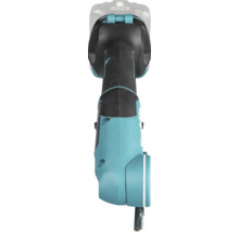 Draufsicht auf einen Makita Akku-Universalschneider CP100D mit Schneidblatt und ergonomischem Griff.
