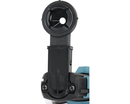 Adaptateur d aspiration de poussière noir en plastique avec ouverture ronde et fixation par vis pour outils électriques.