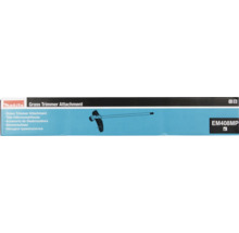 Tête débroussailleuse Makita EM408MP dans son emballage d'origine avec illustration du produit et Makita Logo.