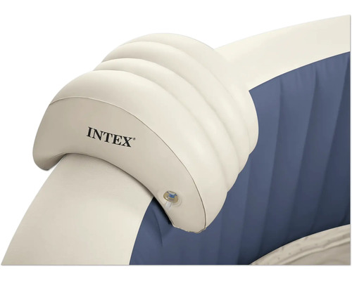 Logo Intex sur un appui-tête de jacuzzi gonflable