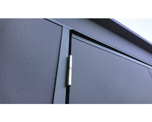 Detailansicht einer Tür mit Scharnier