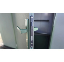 Vue détaillée d'une serrure de porte avec poignée