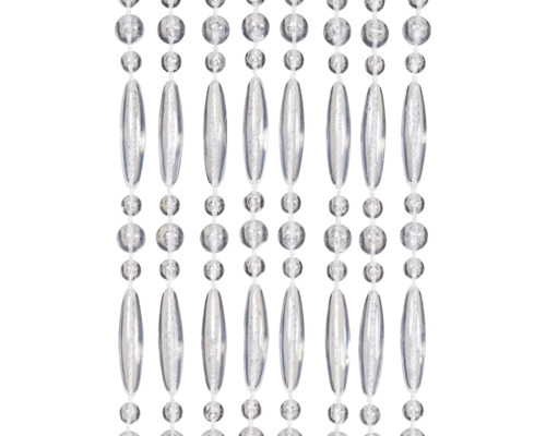 Rideau décoratif avec des perles transparentes