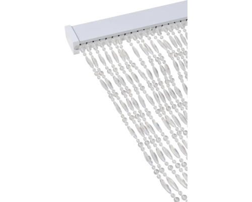 Panneaux décoratifs avec des perles sur un rail de suspension