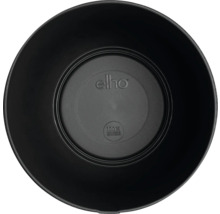 Schwarzer Blumentopf aus Kunststoff von oben