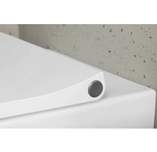 Abattant de WC blanc avec fermeture amortie et bouton