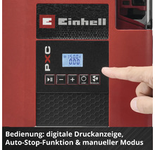 Einhell Gerät mit digitaler Druckanzeige und Bedienfeld.