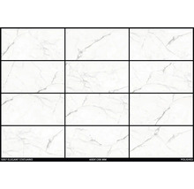 Carreaux polis aspect marbre, format 600x1200 mm