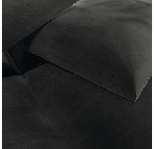 Gros plan d'un tissu d'ameublement foncé sur un coussin ou un canapé.