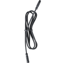 Rallonge noire pour éclairage de jardin avec raccords à vis résistants aux intempéries.