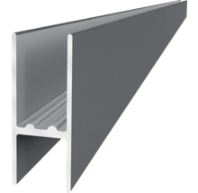 Profilé en H en aluminium pour le montage de panneaux de verre, gris argenté.