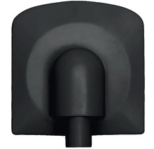 Wandanschlussbogen für Brauseschlauch in Schwarz matt mit rechteckiger Abdeckplatte und abgerundeter Oberseite.