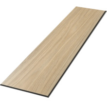 Lame de sol individuelle aspect chêne avec veinage de bois fin et bord sombre.