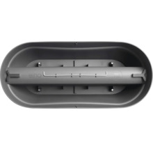 elho Balkonkasten aus recyceltem Kunststoff mit elho Logo und Kennzeichnung für 100 Prozent recyceltes Material.