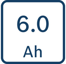 Symbole de capacité de la batterie de 6,0 ampères-heures