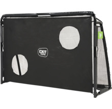 Mur de tir EXIT TOYS noir pour buts de football avec deux ouvertures cibles et cadre métallique pour l'entraînement.