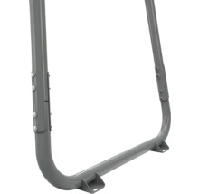 Cadre métallique en forme de U gris avec joints boulonnés et supports de montage