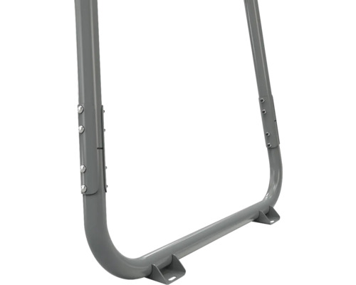 Cadre métallique en forme de U gris avec joints boulonnés et supports de montage