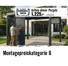 Hornbach Handwerker-Service für den Aufbau einer modernen Pergola mit Lamellen zum Festpreis.