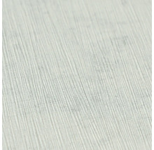 Gros plan d'un papier peint gris clair avec une structure de fines lignes verticales.