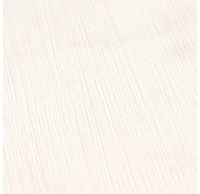 Gros plan d'un papier peint intissé clair avec une structure de lignes verticales fines.