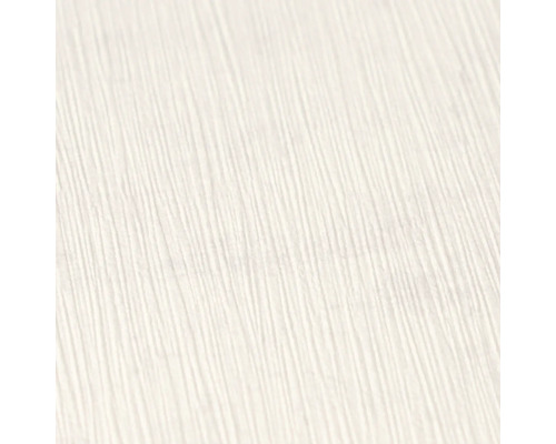 Gros plan d'un papier peint blanc avec une fine structure de nervures verticales.