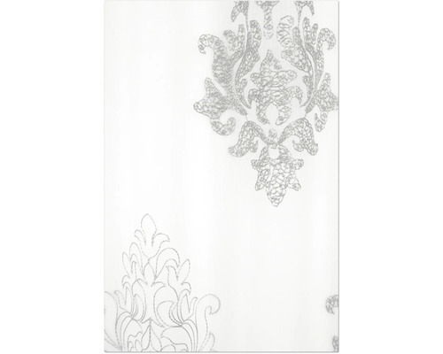 Tissu de rideau avec motif damasse floral brode en gros plan.