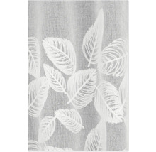 Rideau transparent avec motif de feuilles brodées.