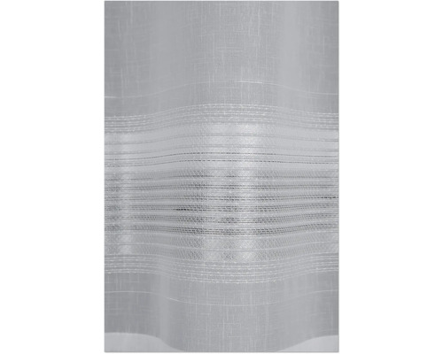 Rideau semi-transparent avec rayures horizontales et texture aspect lin.