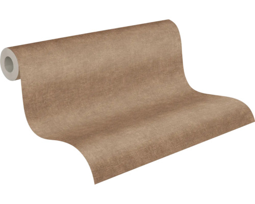 Rouleau de papier peint intissé avec une surface structurée marron-bronze.