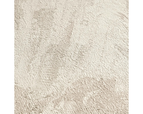 Papier peint intissé structuré aspect crépi beige.