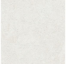 Papier peint structuré avec un aspect crépi fin en blanc.