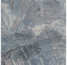 Papier peint structuré avec aspect pierre et béton en gris et bleu.