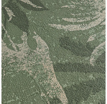 Papier peint intissé avec motif floral et surface structurée en vert et argent