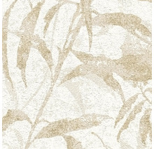 Papier peint intissé avec motif de feuilles et surface texturée.