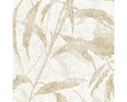 Papier peint intissé avec motif de feuilles et surface texturée.
