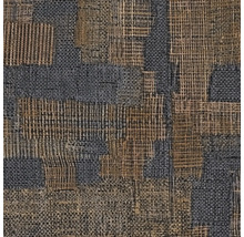 Strukturierte Tapete mit Patchwork-Muster aus verschiedenen Webstrukturen.