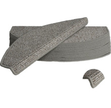 Lot de protège-marches en bouclés, forme demi-ronde avec bord de protection pour marches d escalier.