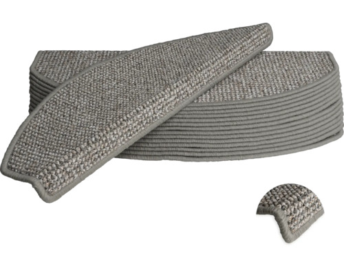 Lot de protège-marches en bouclés, forme demi-ronde avec bord de protection pour marches d escalier.