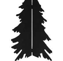 Silhouette noire d'un sapin stylisé, élément de séparation décoratif pour jardin ou intérieur.