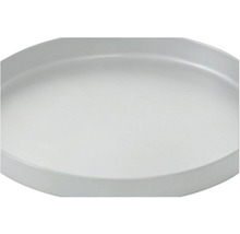 Soucoupe ronde blanche pour pots de fleurs en plastique.