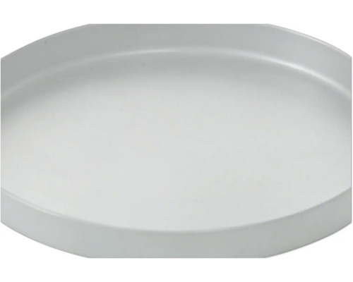 Soucoupe ronde blanche pour pots de fleurs en plastique.