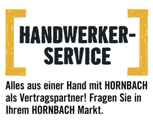 HORNBACH Handwerker-Service Logo. Alles aus einer Hand mit HORNBACH als Vertragspartner.