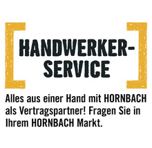 HORNBACH Handwerker-Service Logo mit Text Alles aus einer Hand mit HORNBACH als Vertragspartner. Fragen Sie in Ihrem HORNBACH Markt.