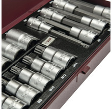 Jeu de embouts et de douilles WGB en acier dans un coffret métallique, différentes tailles comme M8 à M14.